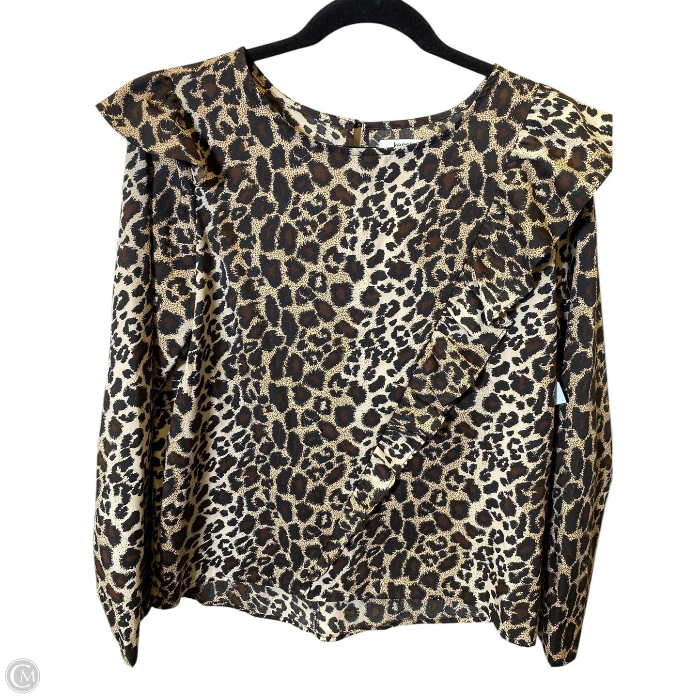 Blouse Long Sleeve By Kensie In Animal Print, Size: M