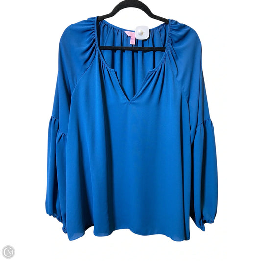 Blouse Designer By Lilly Pulitzer In Blue, Size: Xl