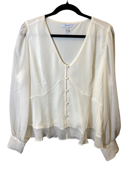 Top Long Sleeve By Nine West In White, Size: Xl