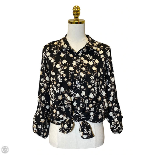 Blouse Long Sleeve By Simply Vera In Floral Print, Size: S