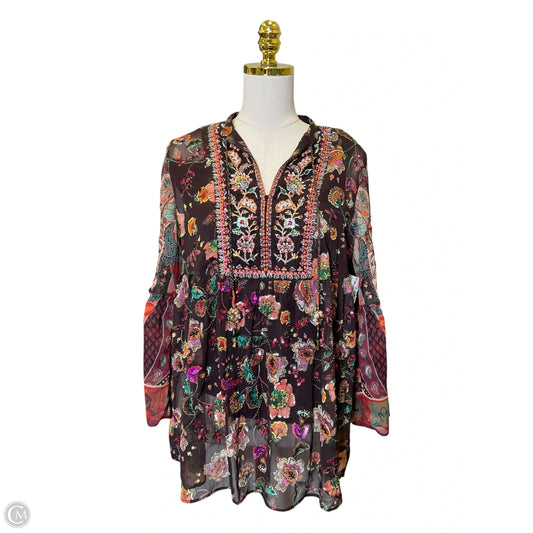 Blouse 3/4 Sleeve By Soft Surroundings In Multi-colored, Size: Mp