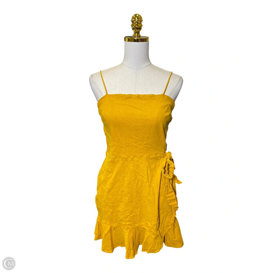 Dress Casual Midi By Express In Yellow, Size: L