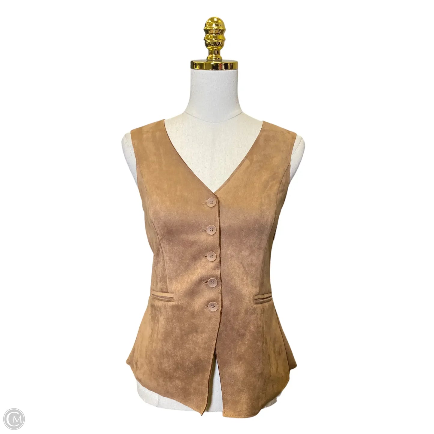 Top Sleeveless By Moa Moa In Brown, Size: M