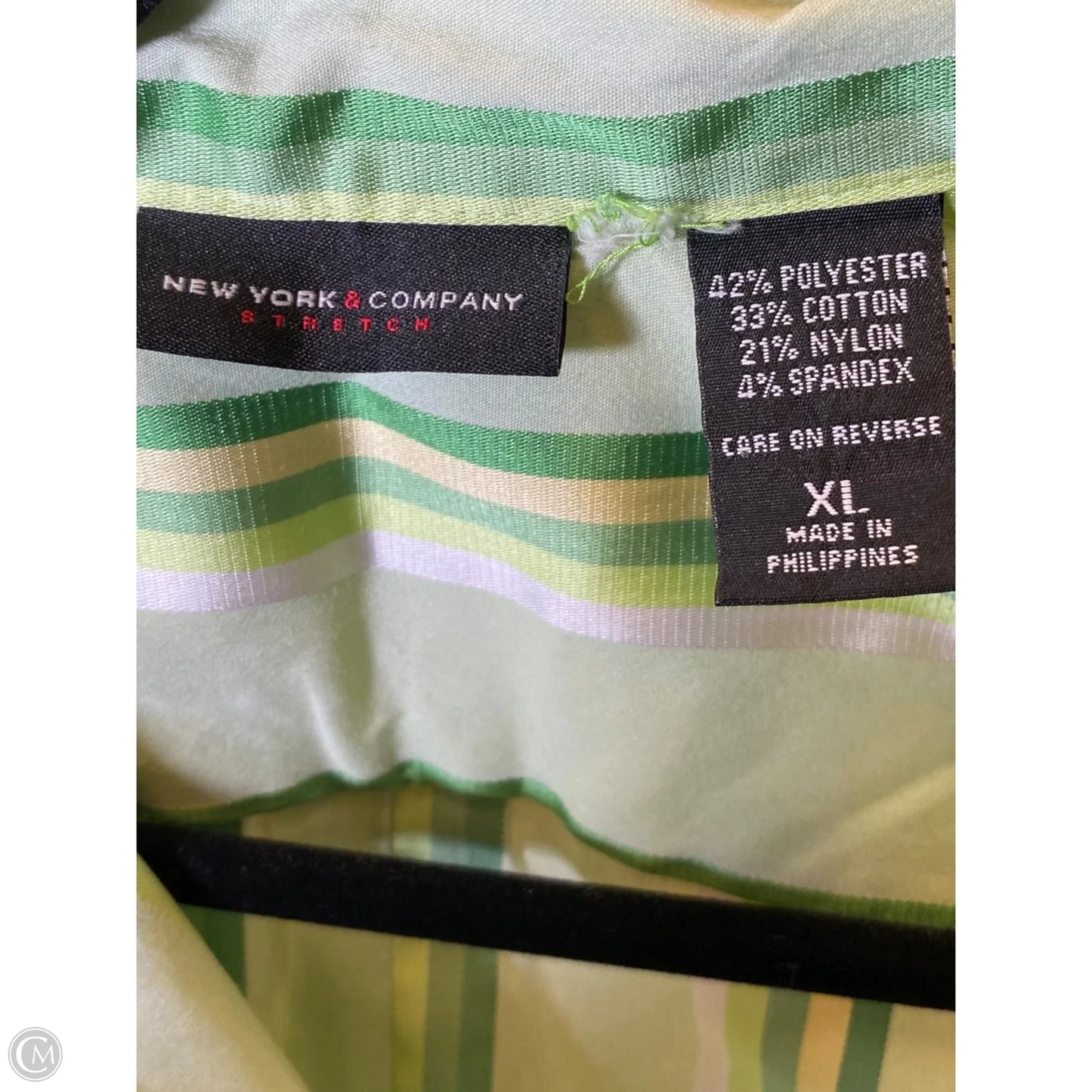 Blouse Long Sleeve By New York And Co In Green, Size: Xl