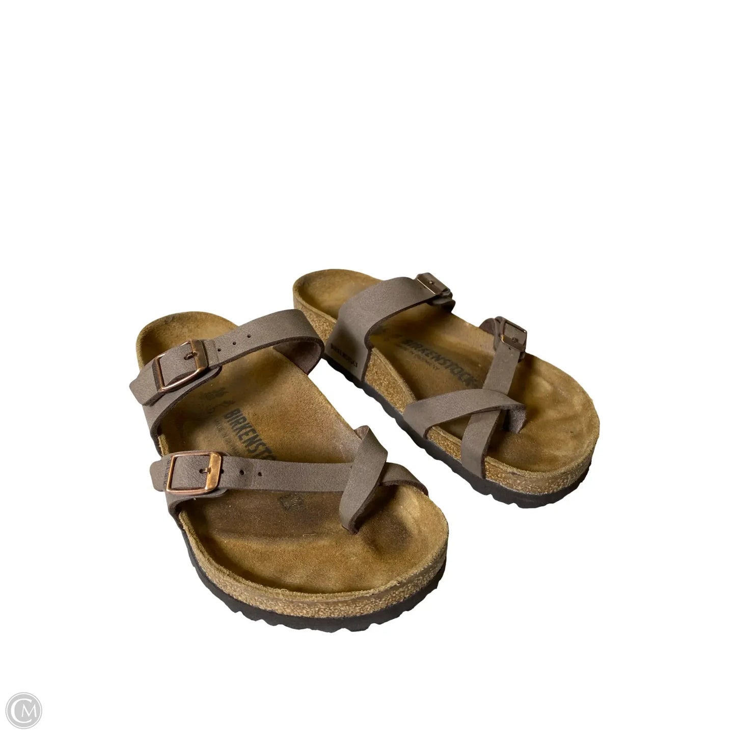 Sandals Flats By Birkenstock In Brown, Size: 5