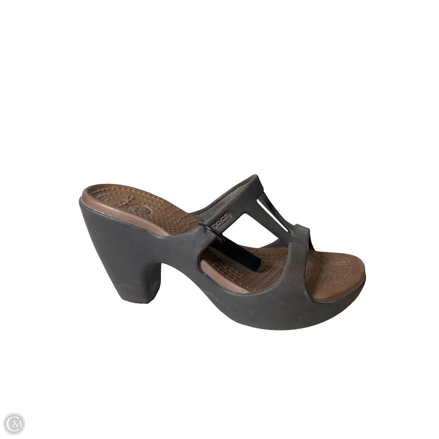 Shoes Heels Block By Crocs In Brown, Size: 6