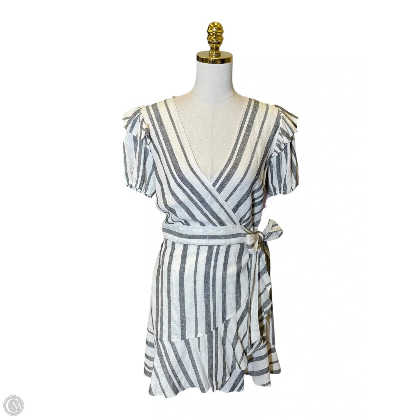 Dress Casual Midi By Clothes Mentor In Black & Grey, Size: S