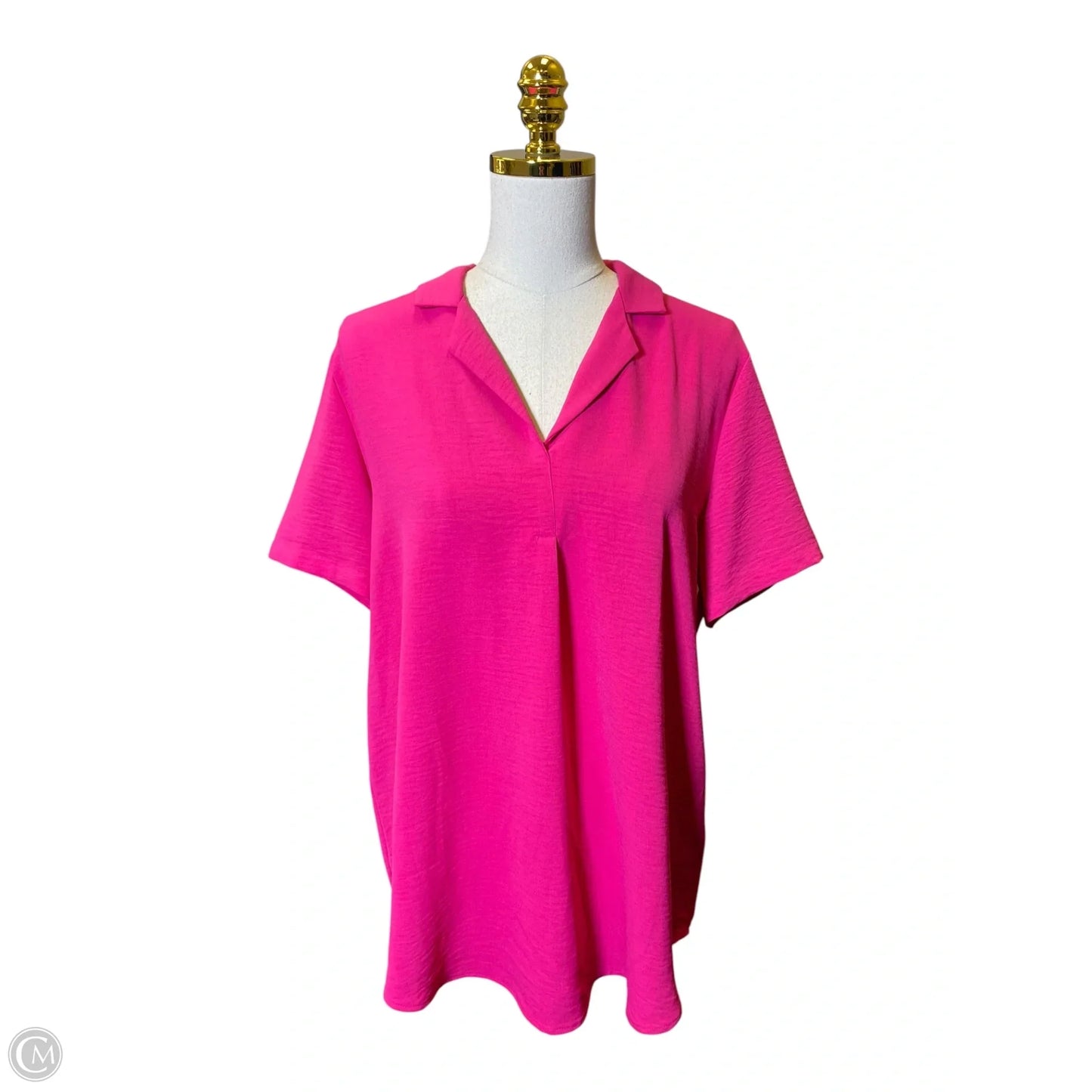 Blouse Short Sleeve By Hilary Radley In Pink, Size: M