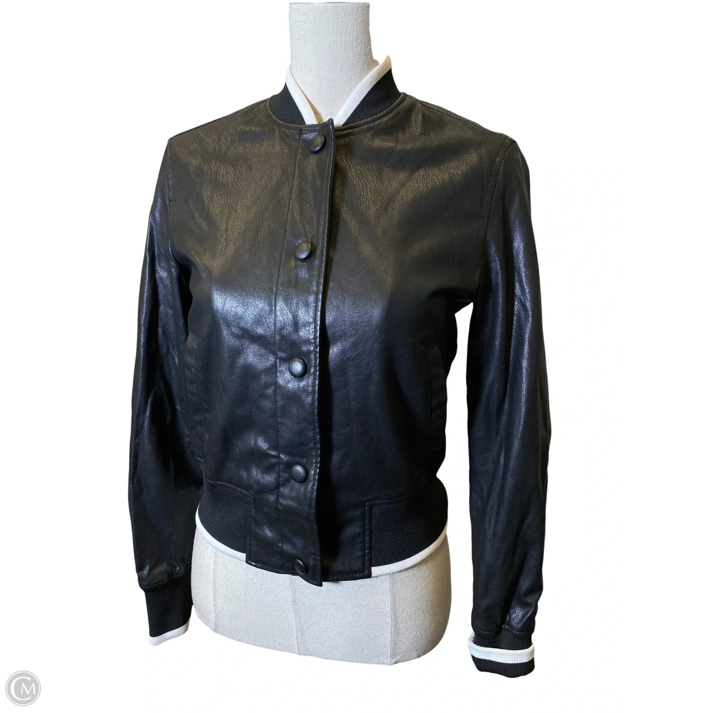 Jacket Leather By Armani Exchange In Black & White, Size: Xs