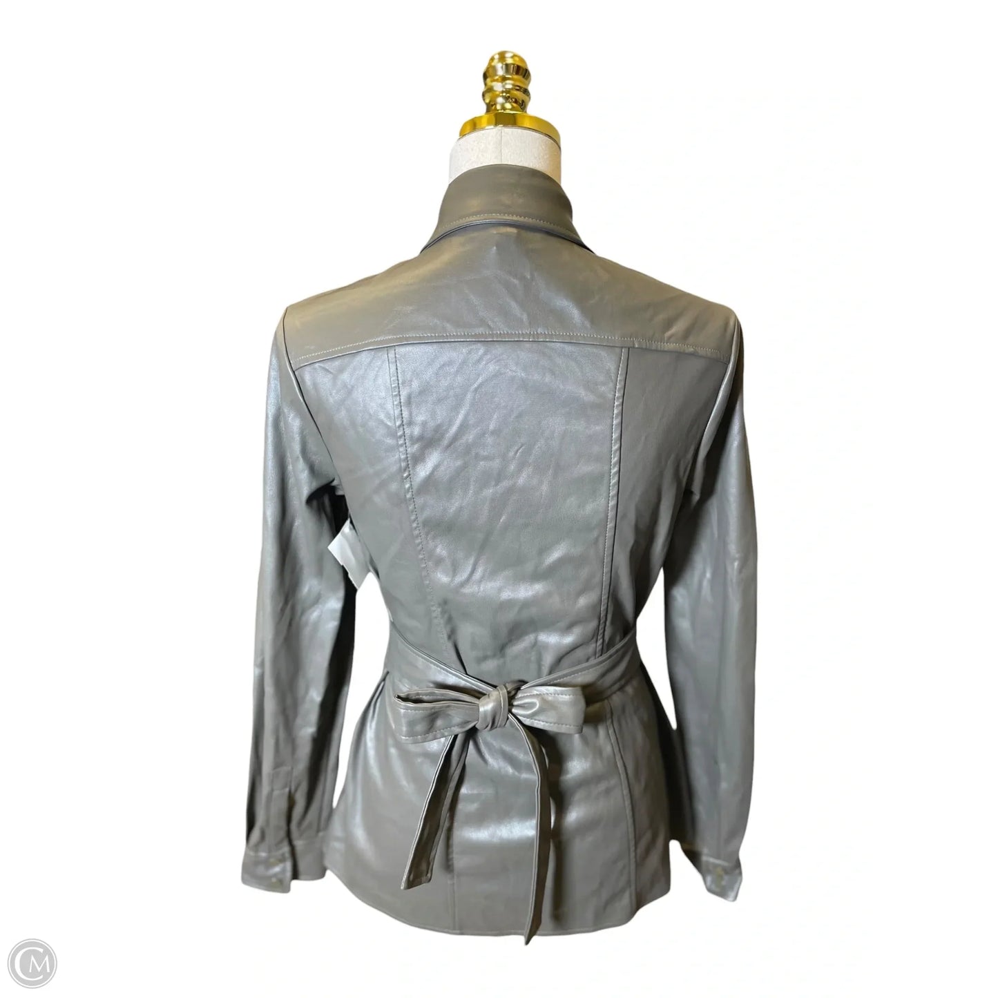 Jacket Leather By Philosophy In Grey, Size: Xs