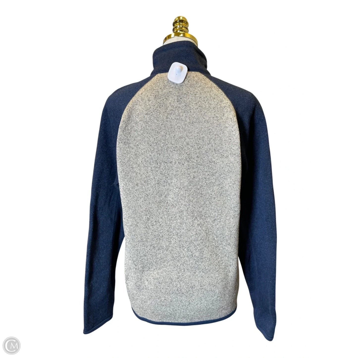 Jacket Fleece By Patagonia In Blue & Brown, Size: S