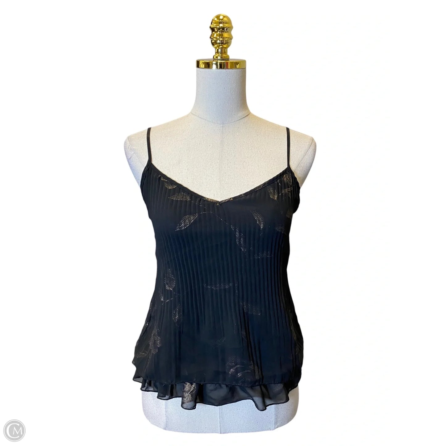 Top Sleeveless By Have In Black & Gold, Size: S