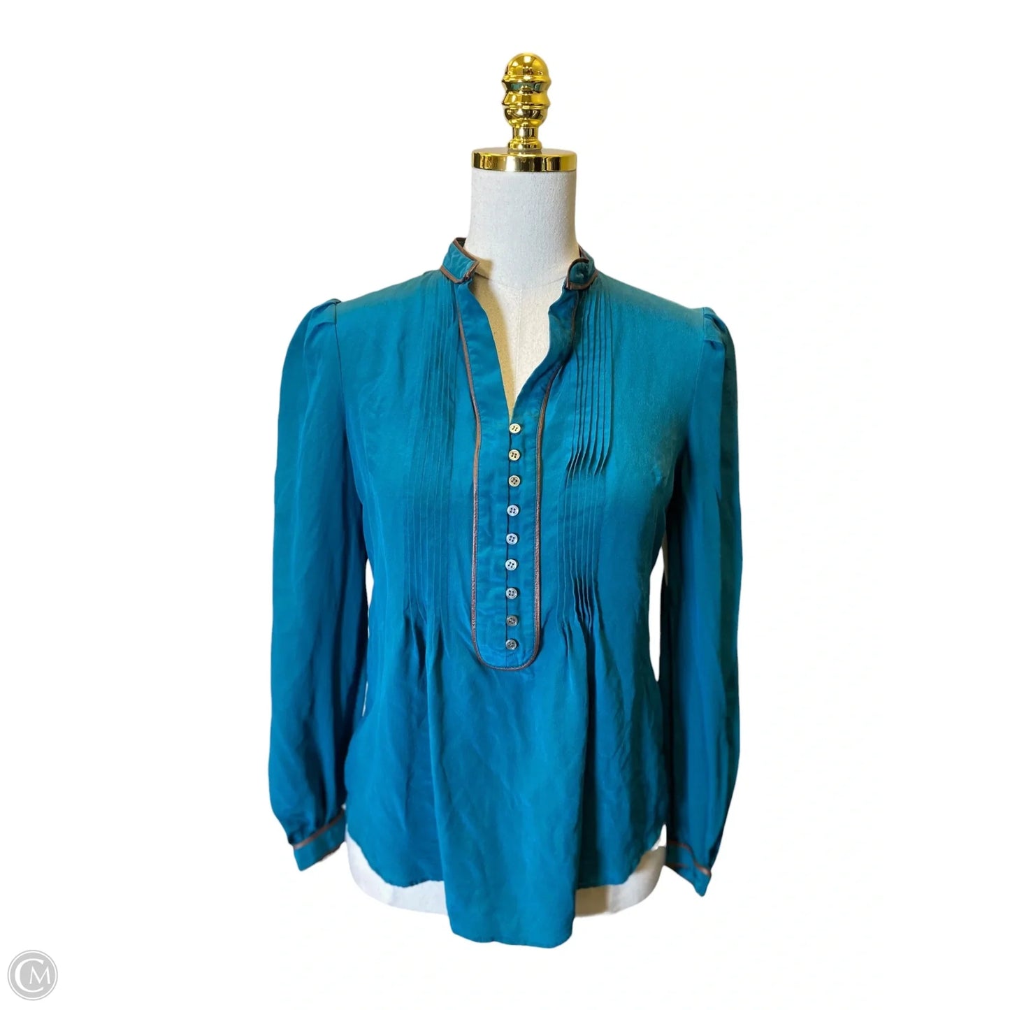 Blouse Long Sleeve By Elizabeth And James In Brown & Green, Size: S