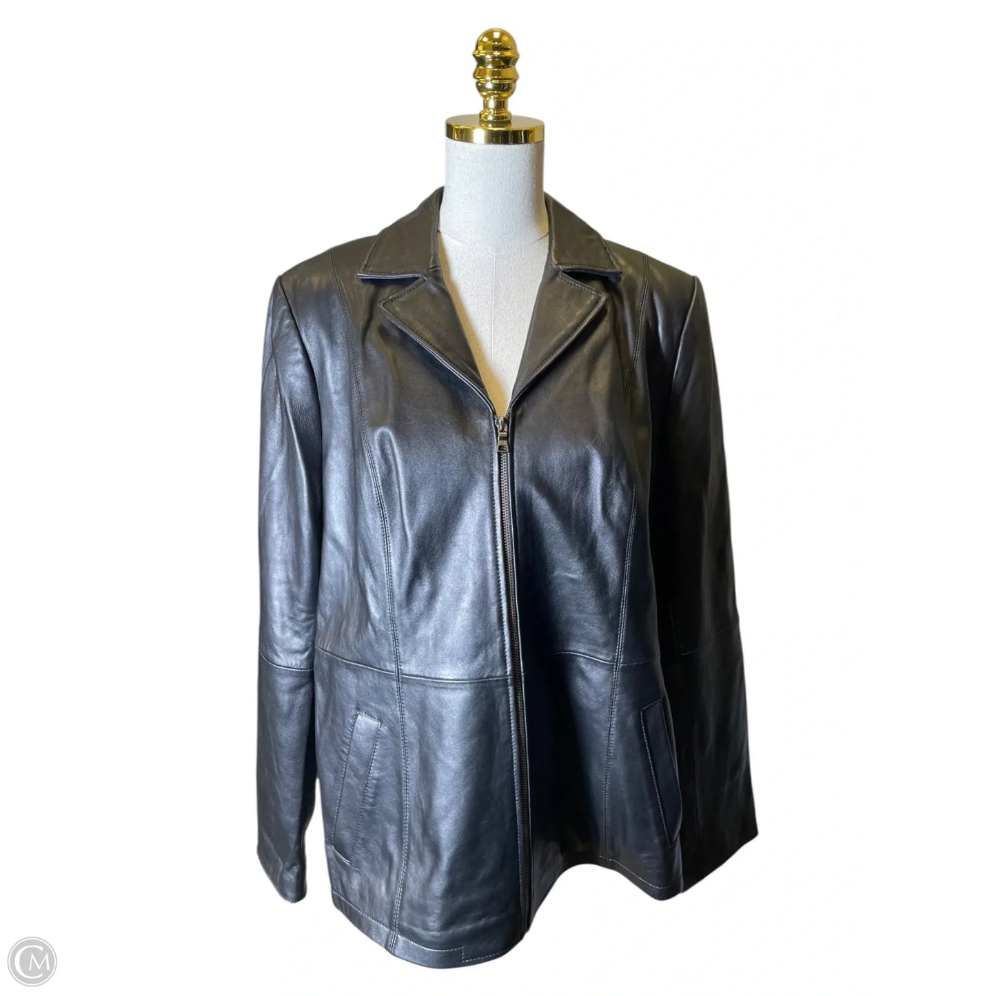 Jacket Leather By D&co. In Black, Size: L