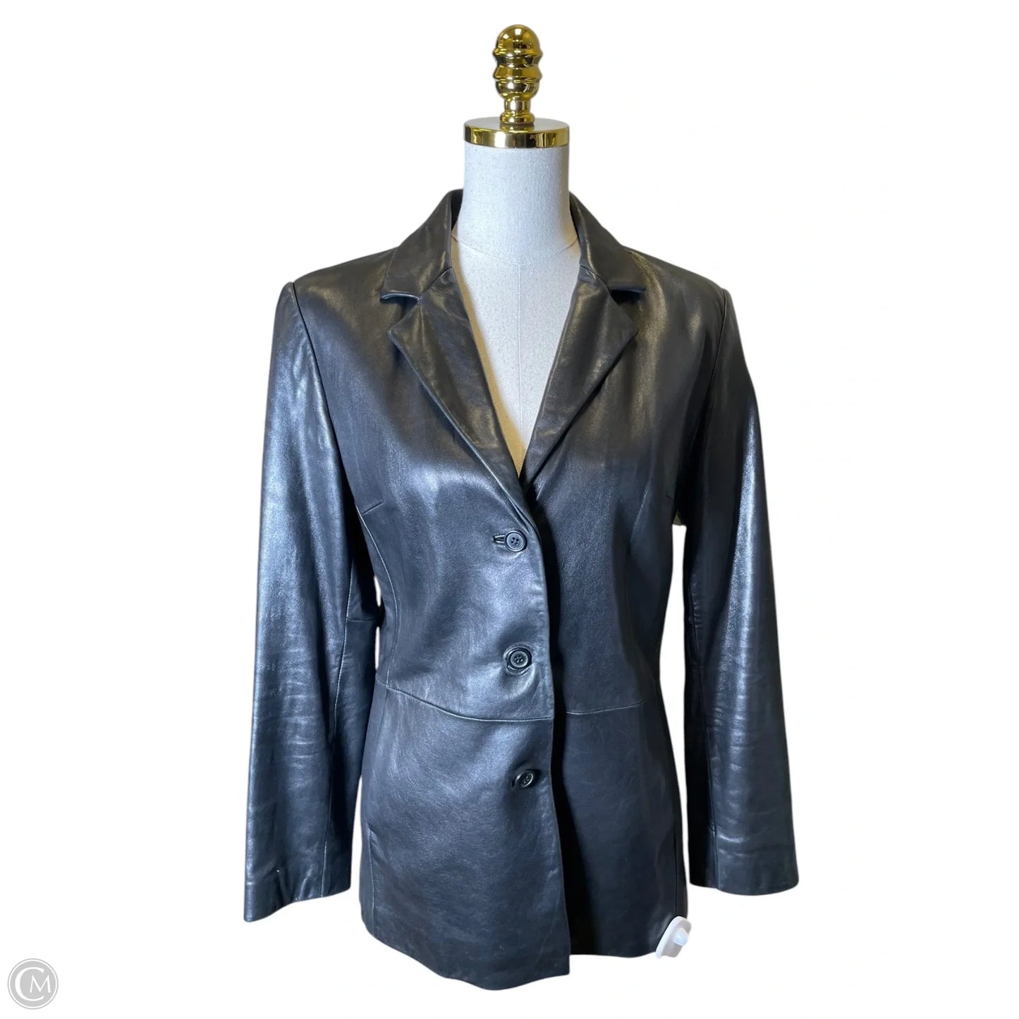 Jacket Leather By Jones New York In Black, Size: S