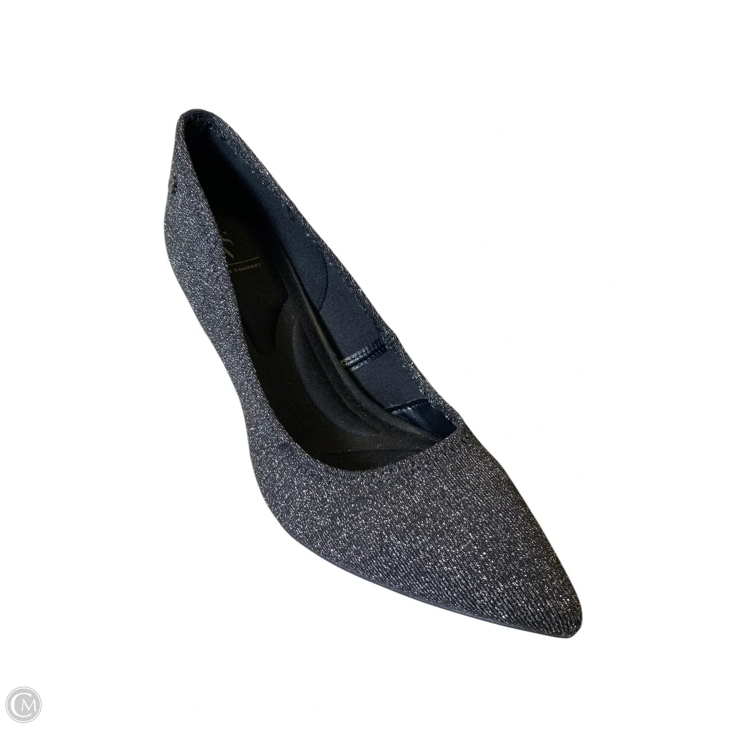 Shoes Heels Kitten By Simply Vera In Black & Silver, Size: 8