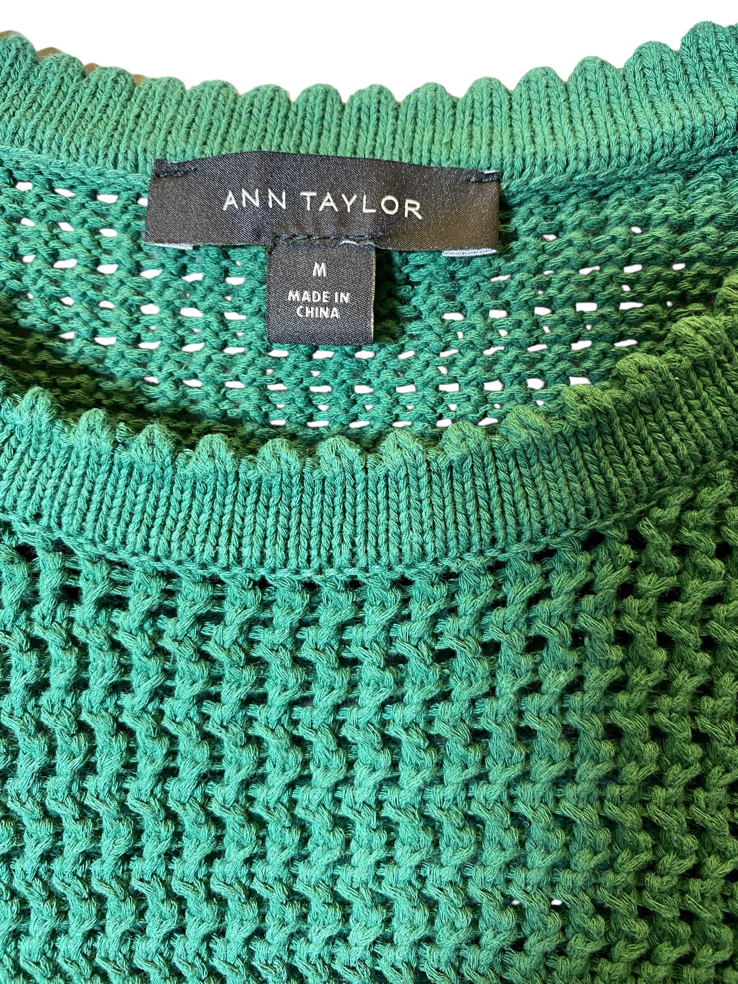 Top 3/4 Sleeve By Ann Taylor In Green, Size: M