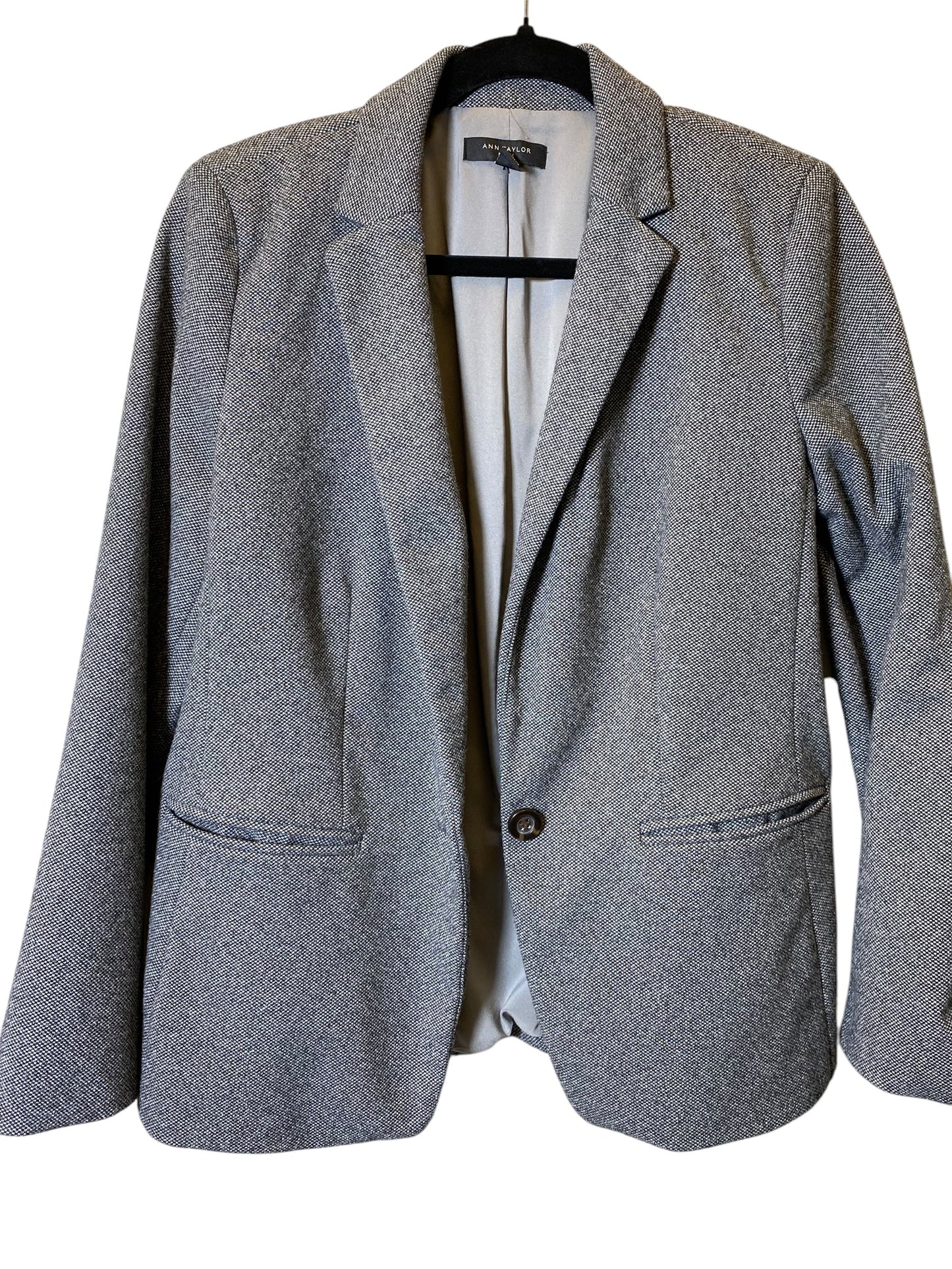 Blazer By Ann Taylor In Grey, Size: L