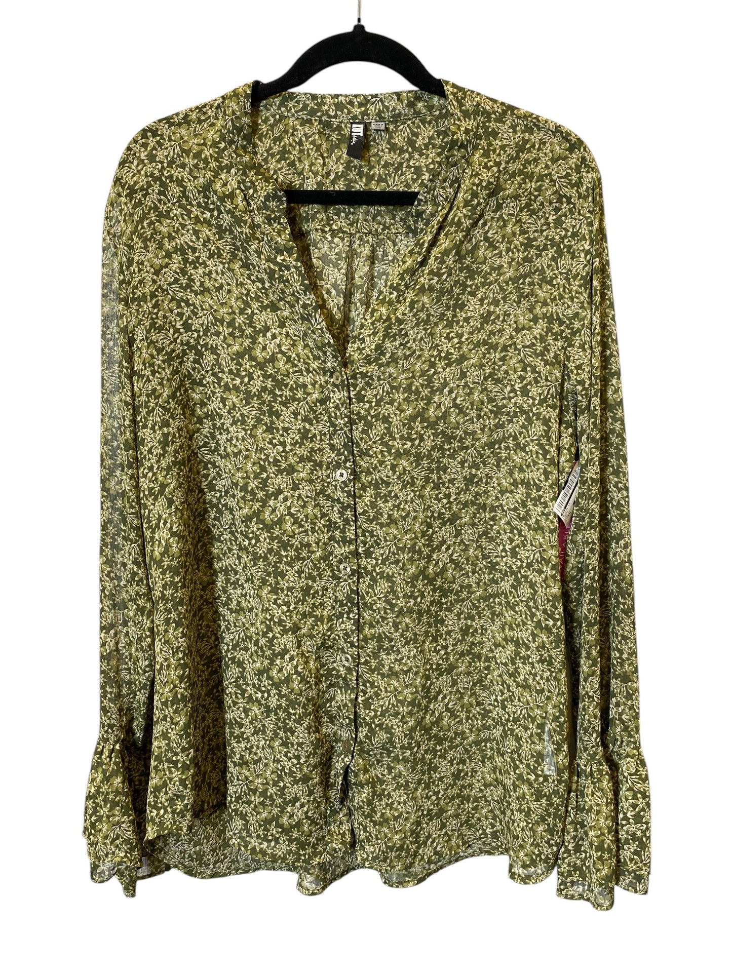 Blouse Long Sleeve By Kut In Green, Size: Xxl