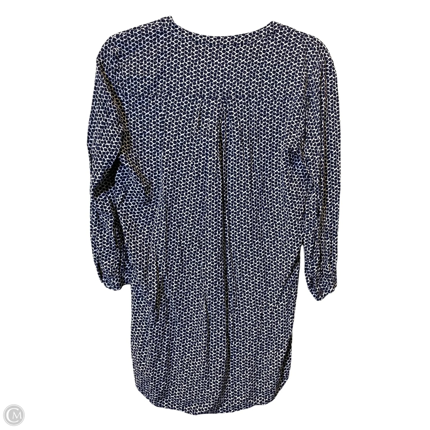 Top Long Sleeve Designer By Tory Burch In Blue & White, Size: S