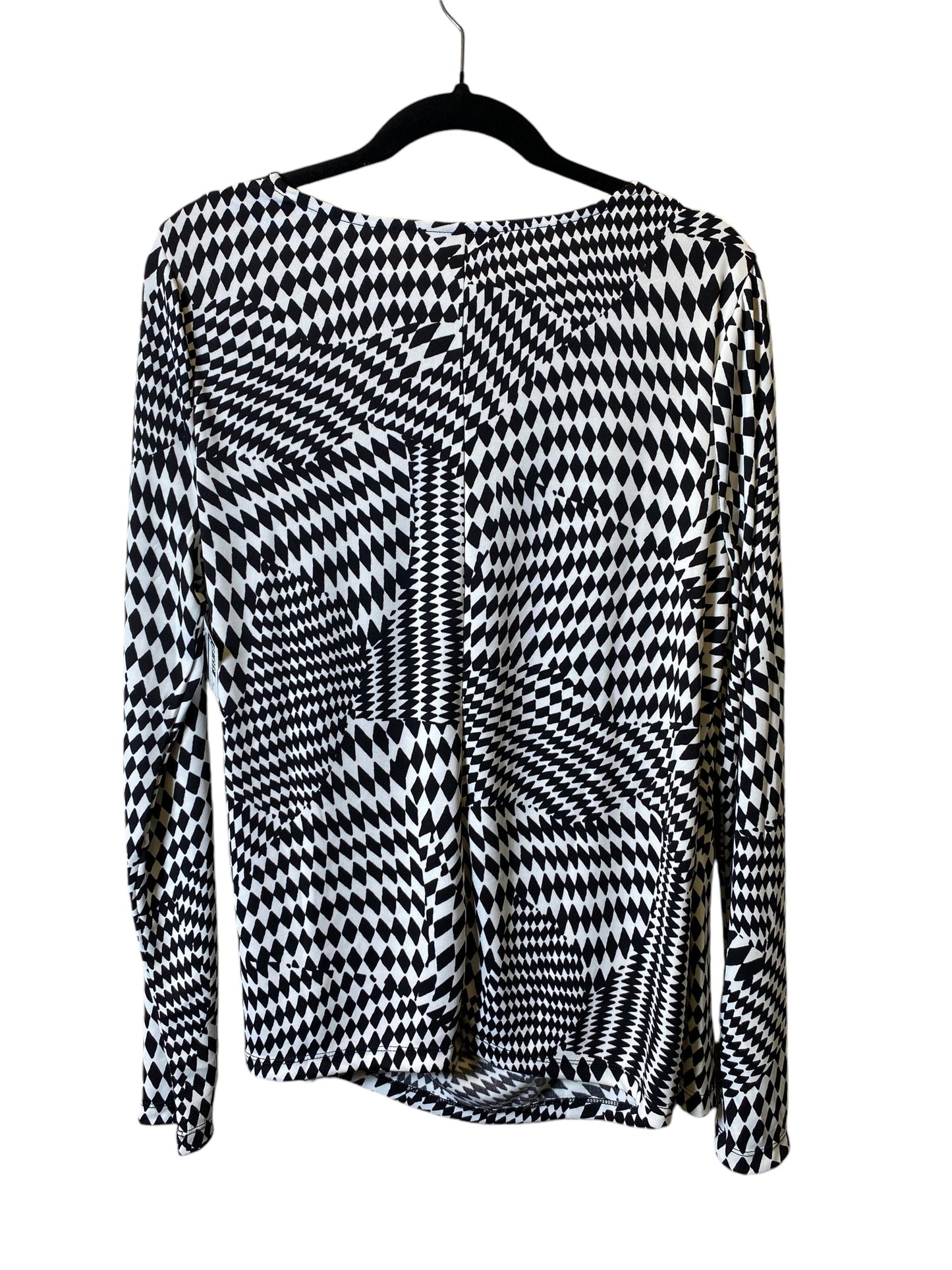 Top Long Sleeve By Inc In Black & White, Size: Xl