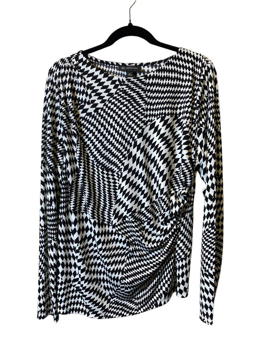 Top Long Sleeve By Inc In Black & White, Size: Xl