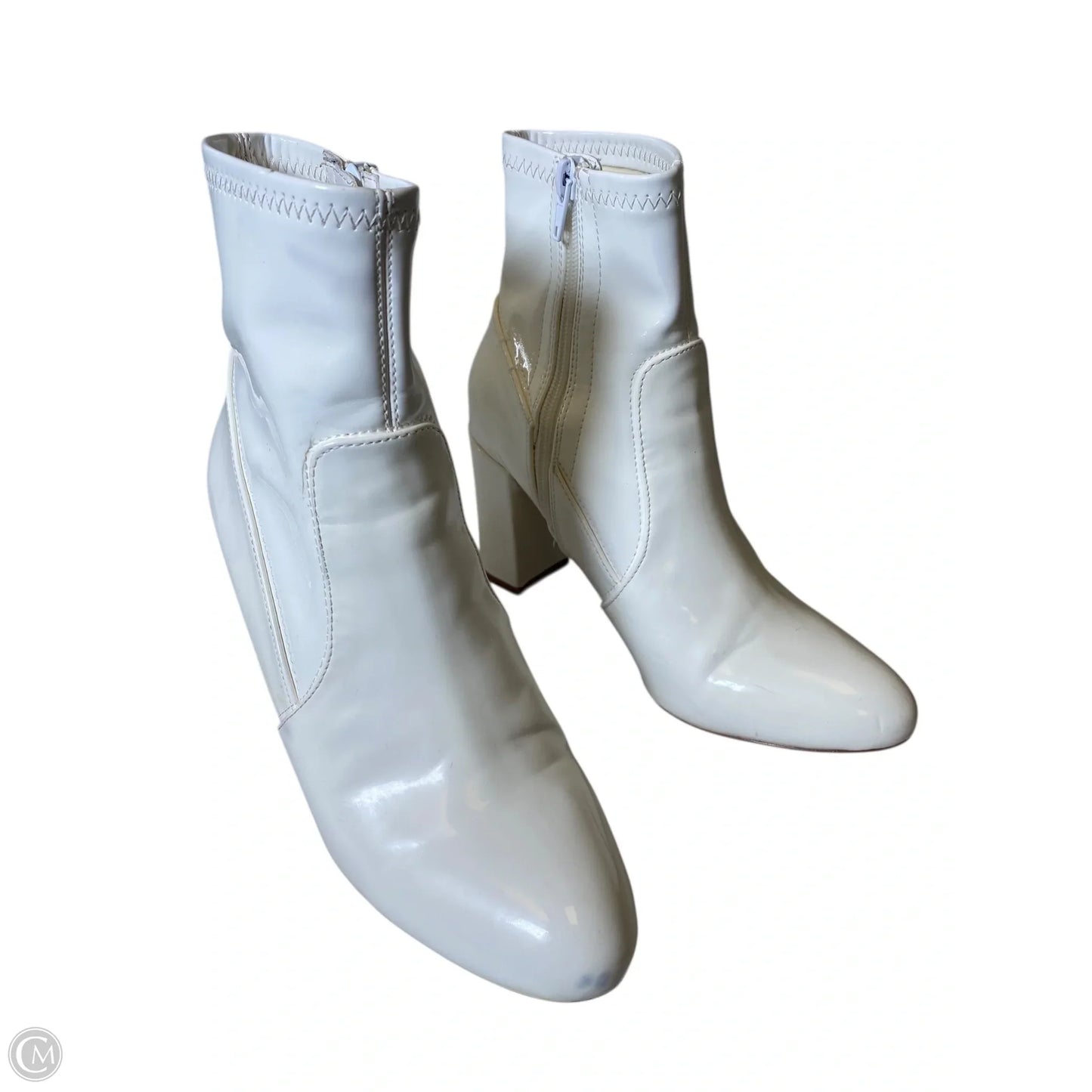 Boots Ankle Heels By Steve Madden In White, Size: 7