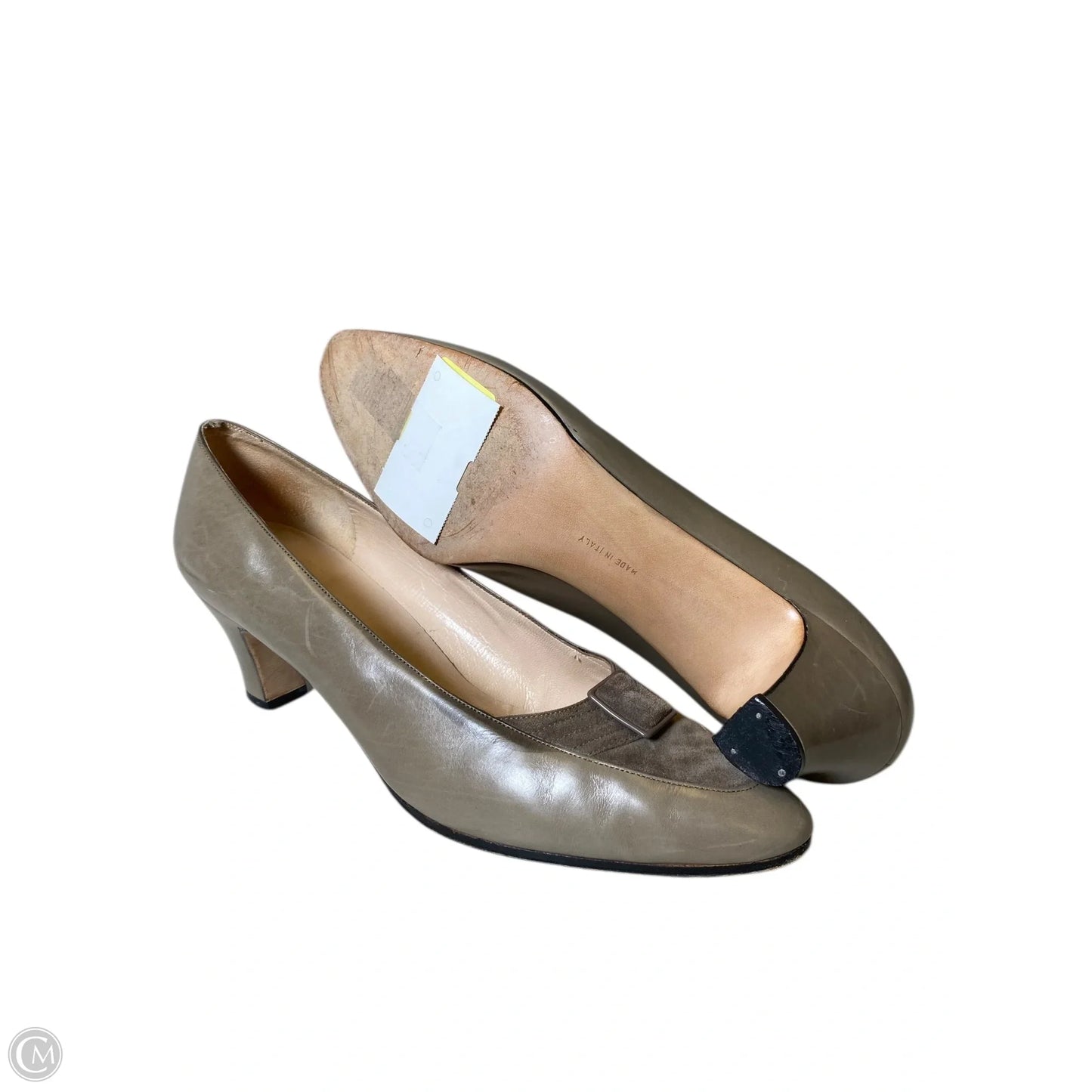 Shoes Luxury Designer By Ferragamo In Taupe, Size: 9