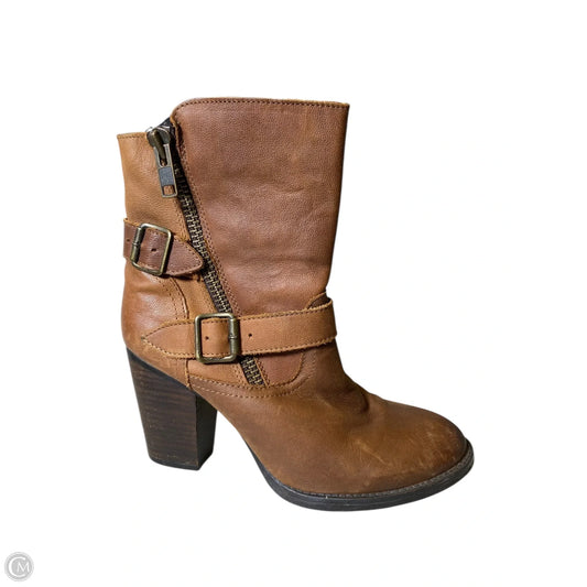 Boots Mid-calf Heels By Steve Madden In Brown, Size: 9