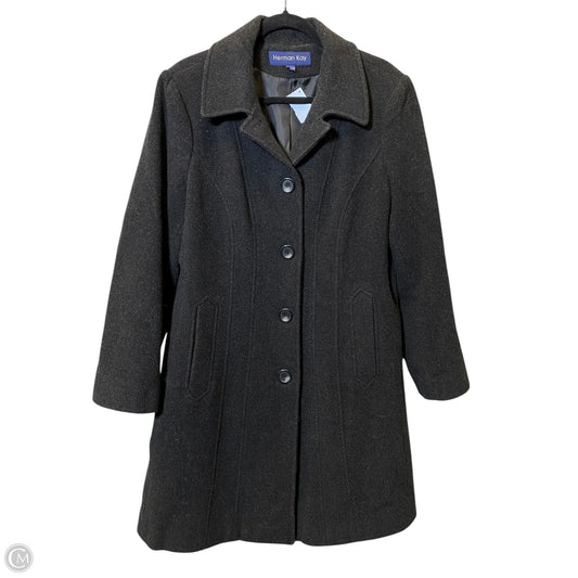 Coat Peacoat By Herman Kay In Black, Size: L