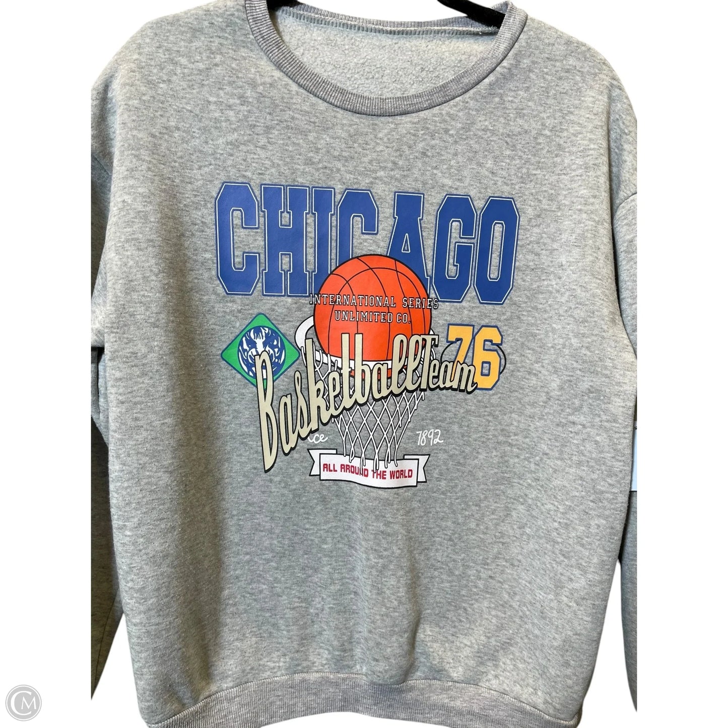 Sweatshirt Crewneck By Shein In Grey, Size: S