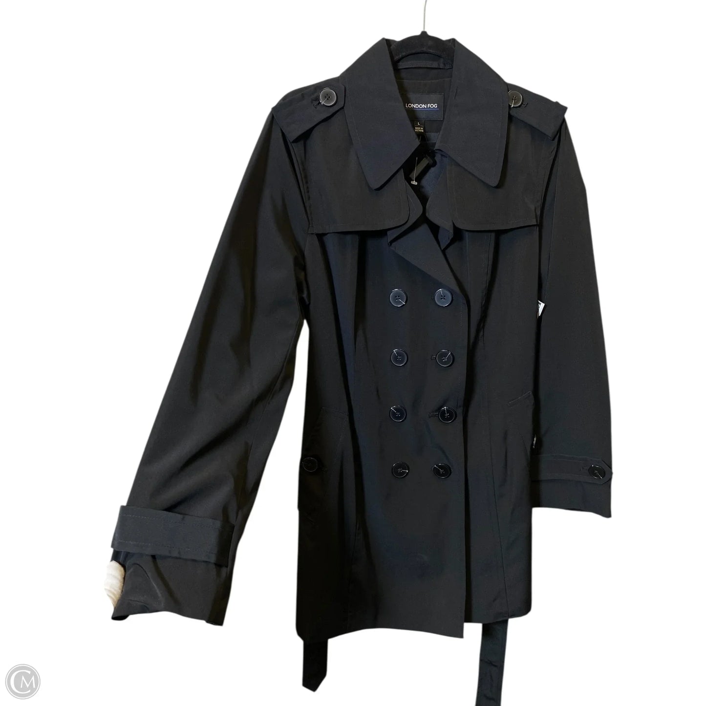Coat Trench Coat By London Fog In Black, Size: L