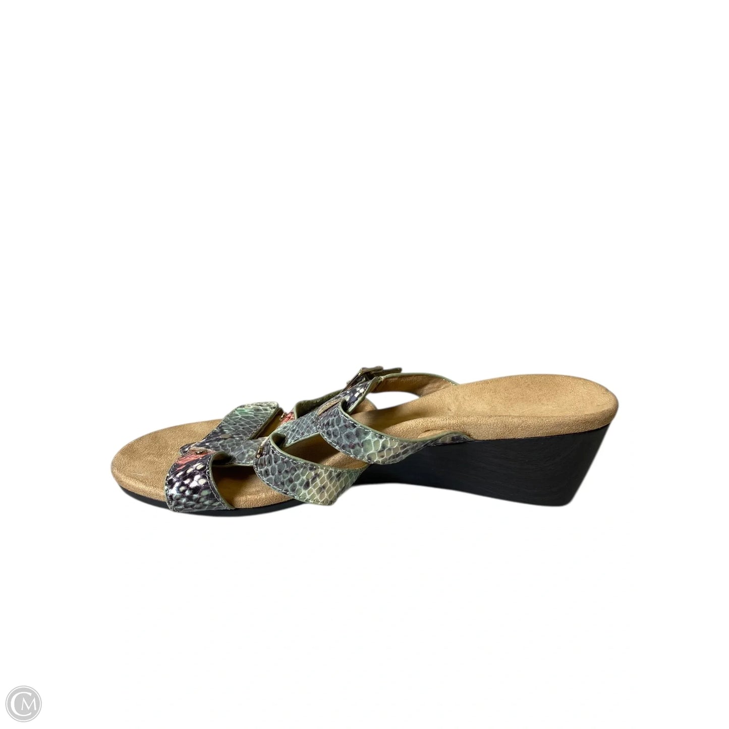 Sandals Heels Wedge By Vionic In Snakeskin Print, Size: 8