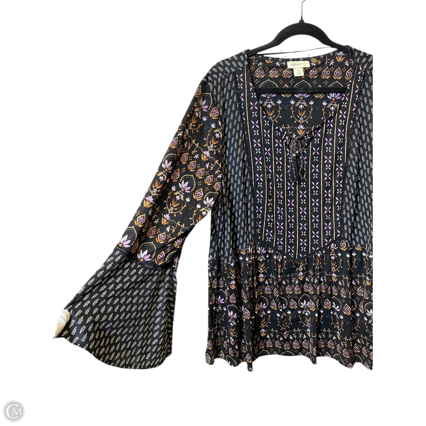 Blouse Long Sleeve By Style And Company In Multi-colored, Size: 3x