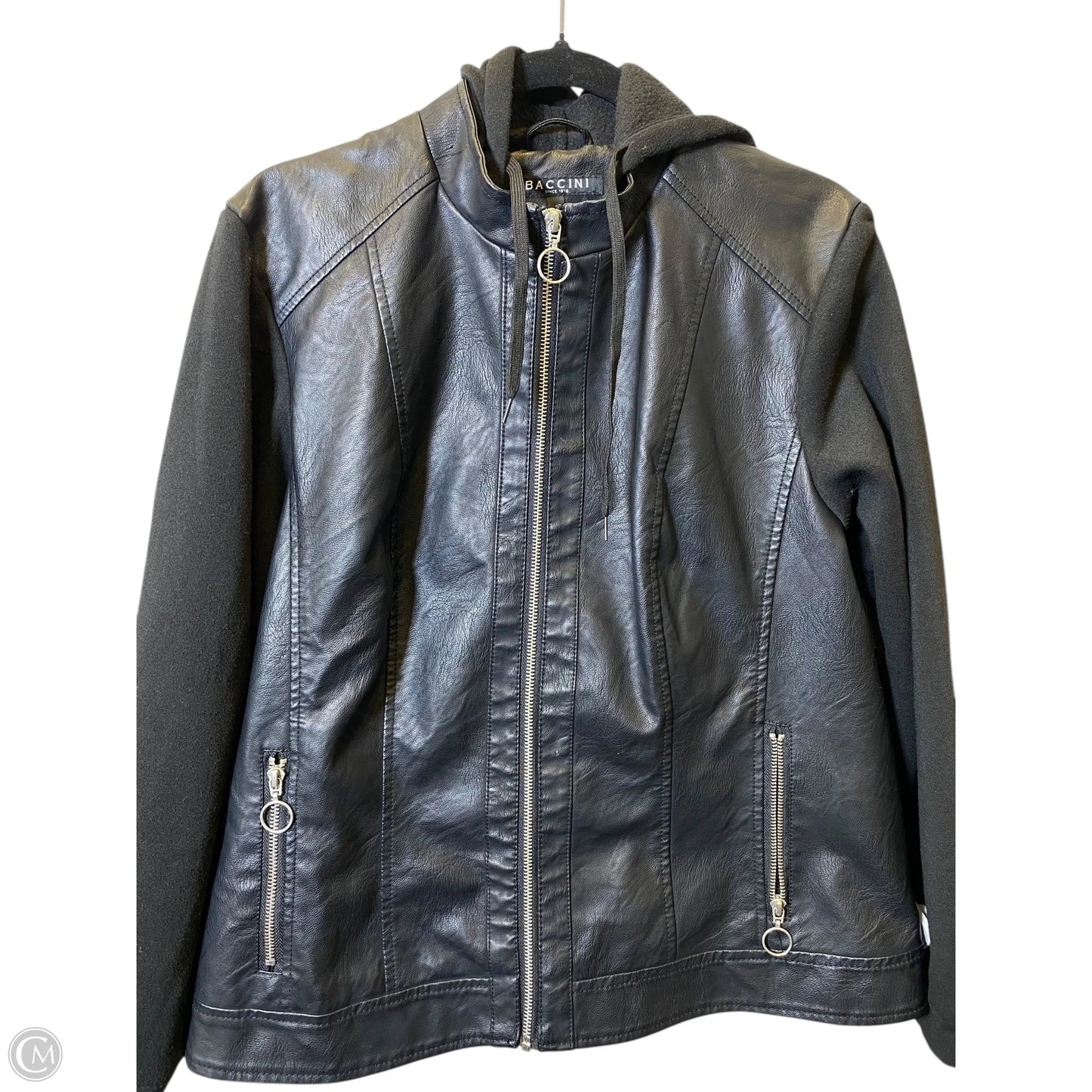 Jacket Leather By Baccini In Black, Size: 1x