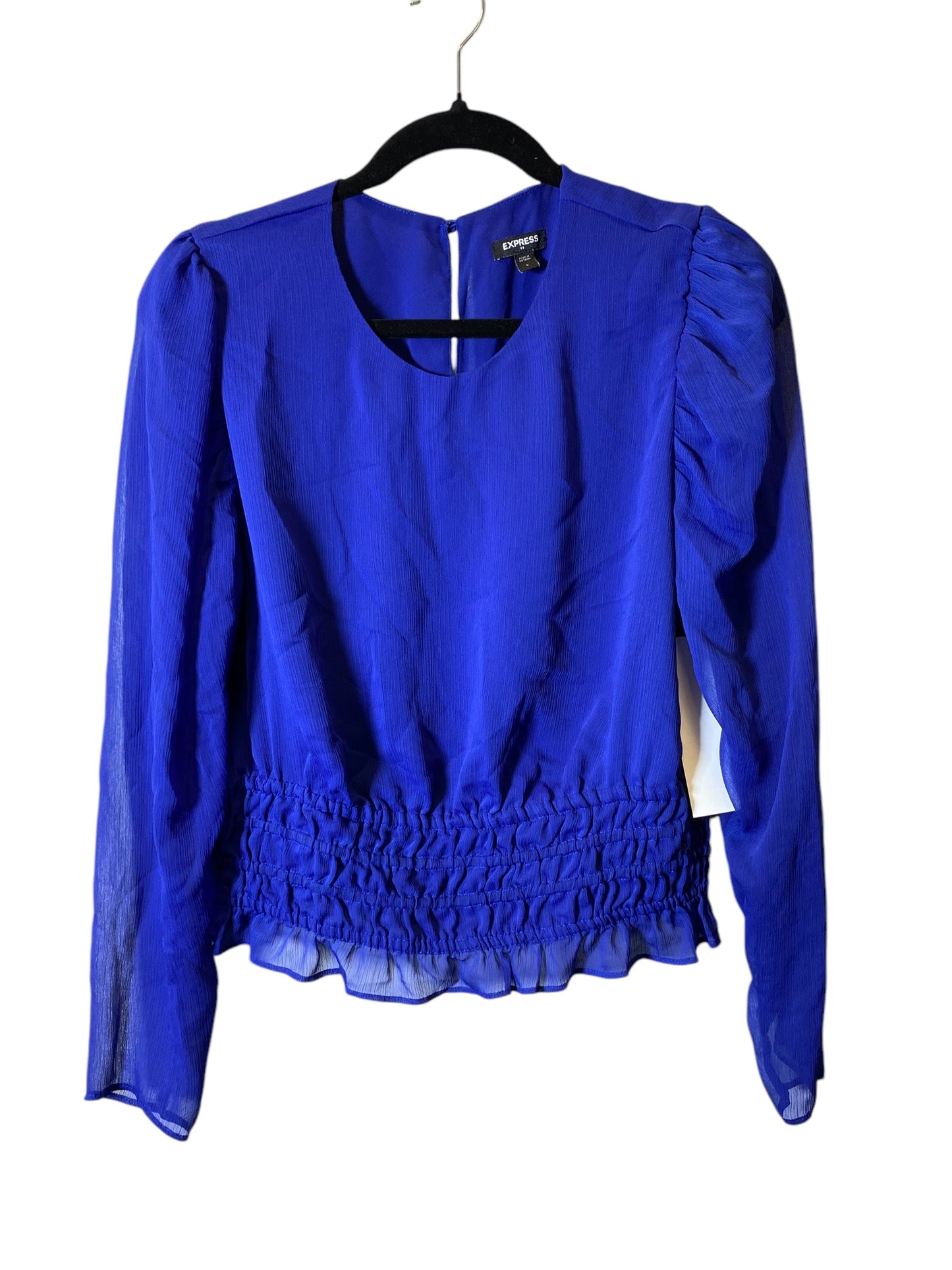 Top Long Sleeve By Express In Blue, Size: L