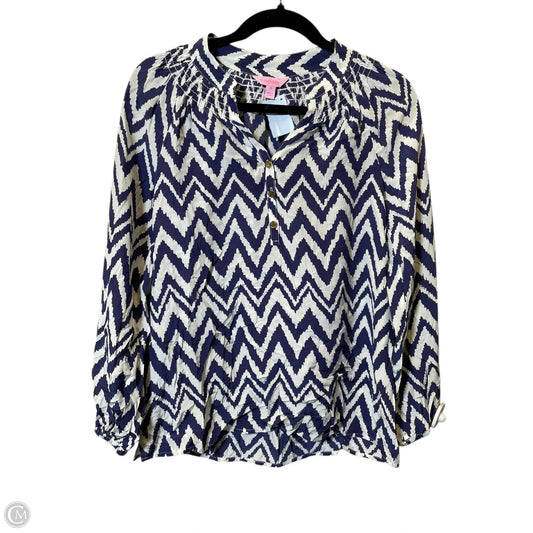 Blouse Designer By Lilly Pulitzer In Purple & White, Size: Xs