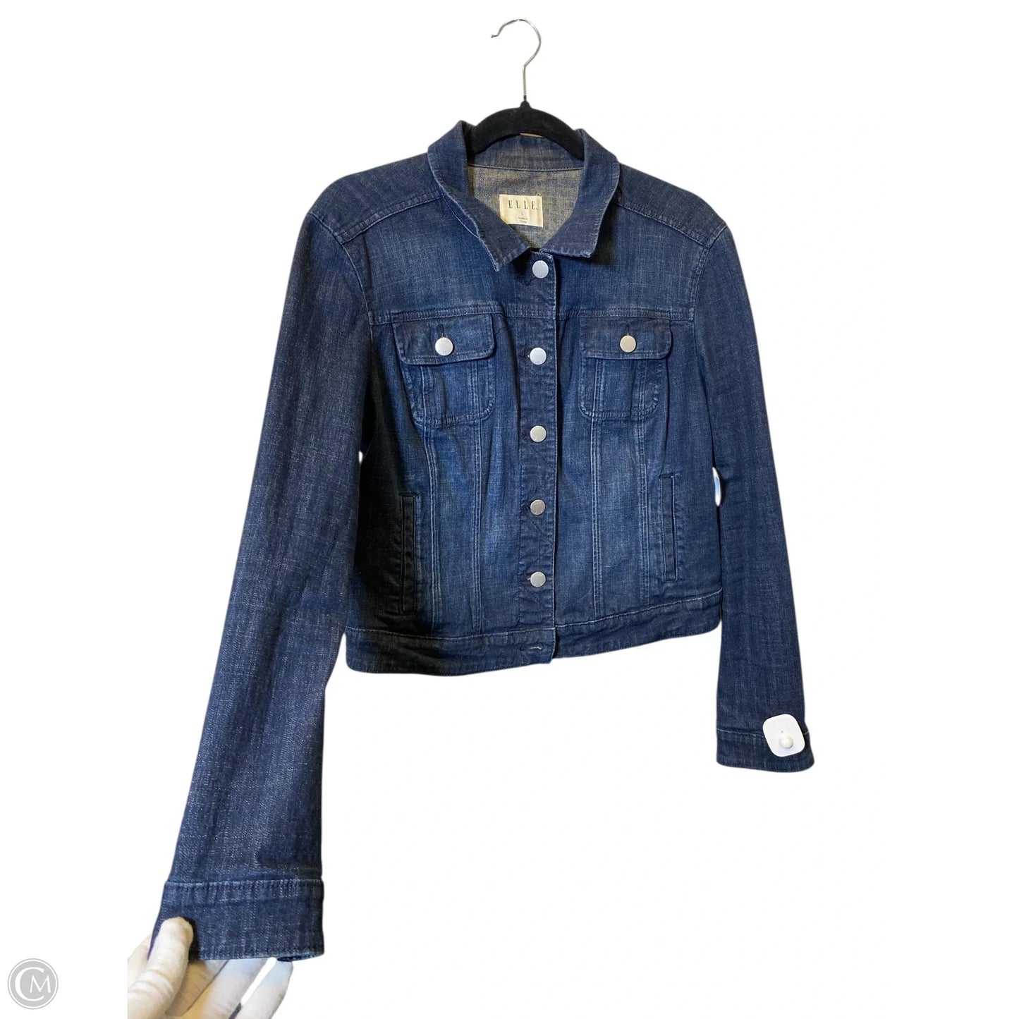 Jacket Denim By Elle In Blue Denim, Size: L