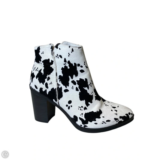 Boots Ankle Heels By Altard State In Black & White, Size: 8