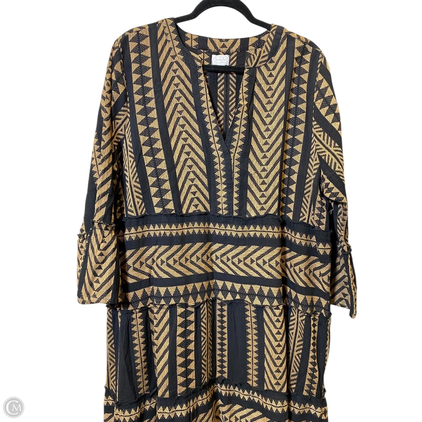 Dress Casual Maxi By Mudpie In Black & Tan, Size: L