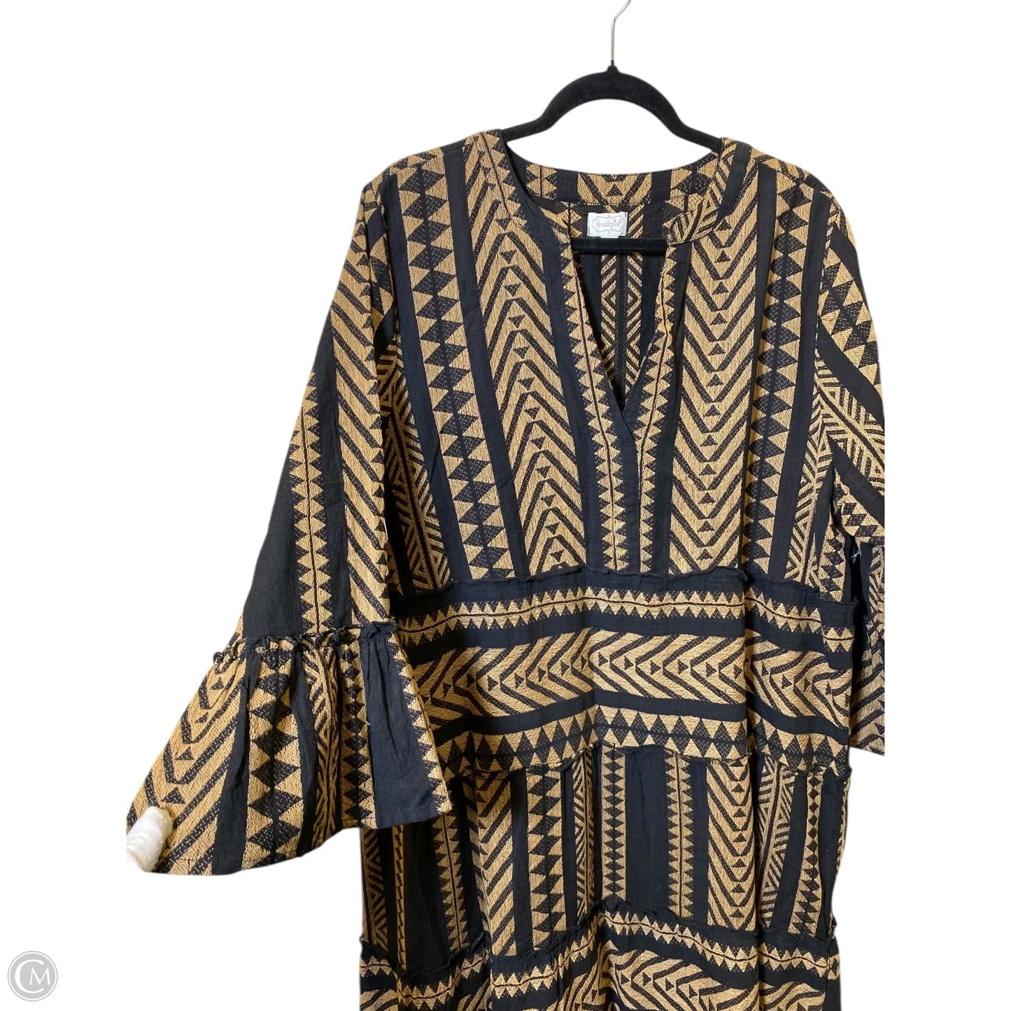 Dress Casual Maxi By Mudpie In Black & Tan, Size: L