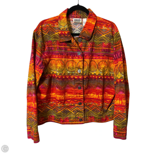 Jacket Denim By Chicos In Multi-colored, Size: Xl