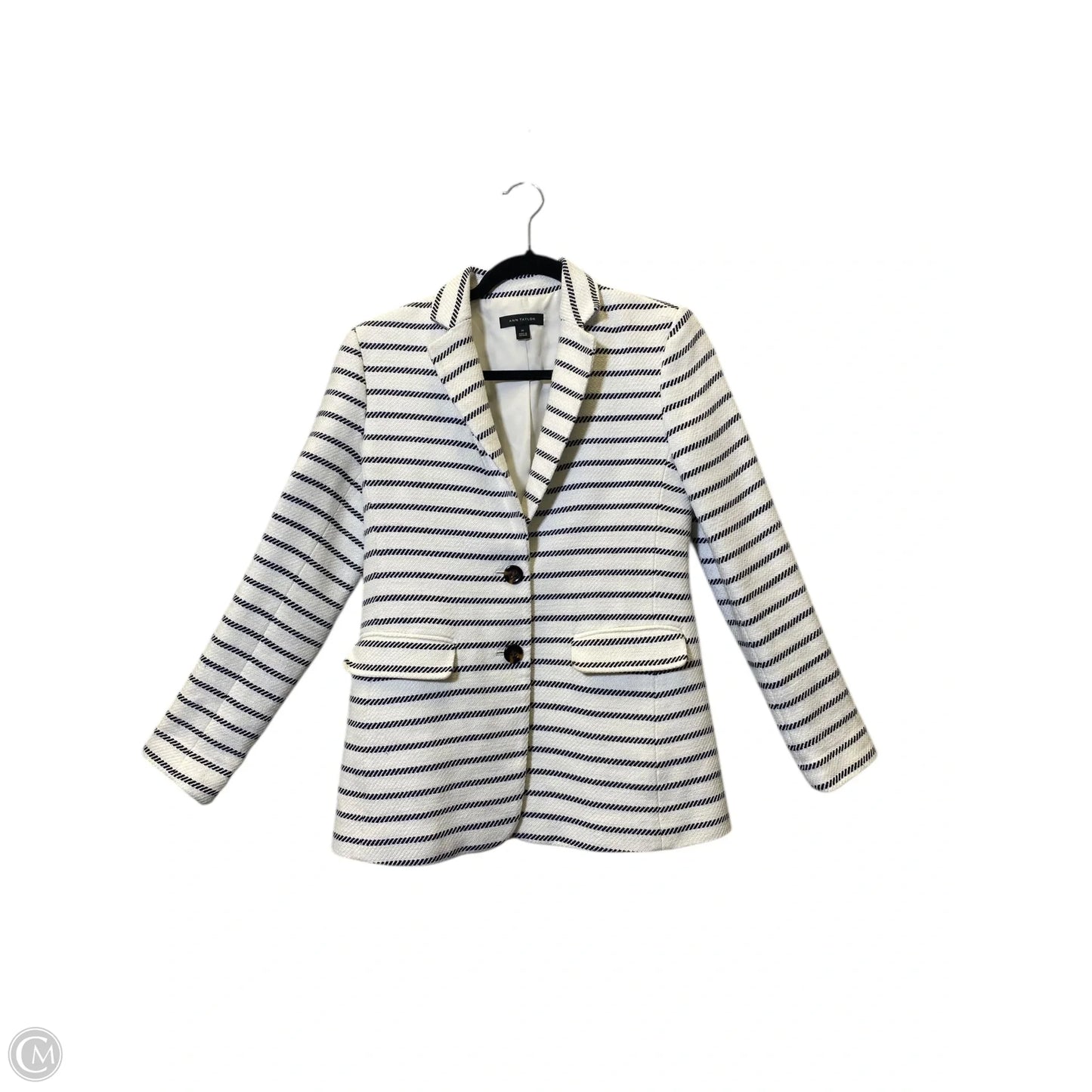 Blazer By Ann Taylor In Black & White, Size: Xs