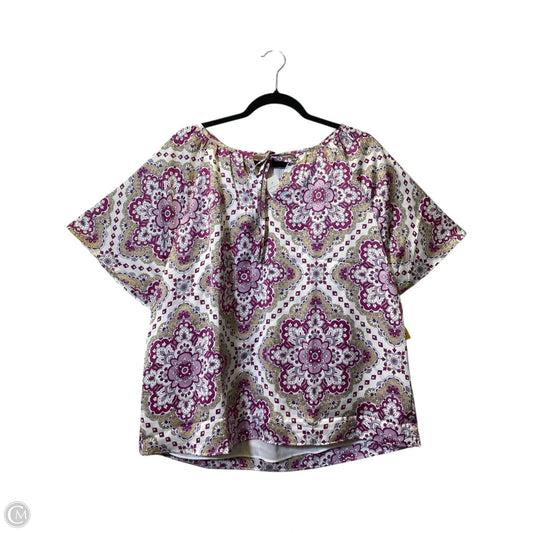 Top Short Sleeve By Ann Taylor In Purple, Size: L
