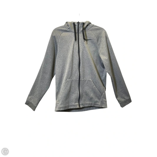 Athletic Jacket By Nike In Grey, Size: S