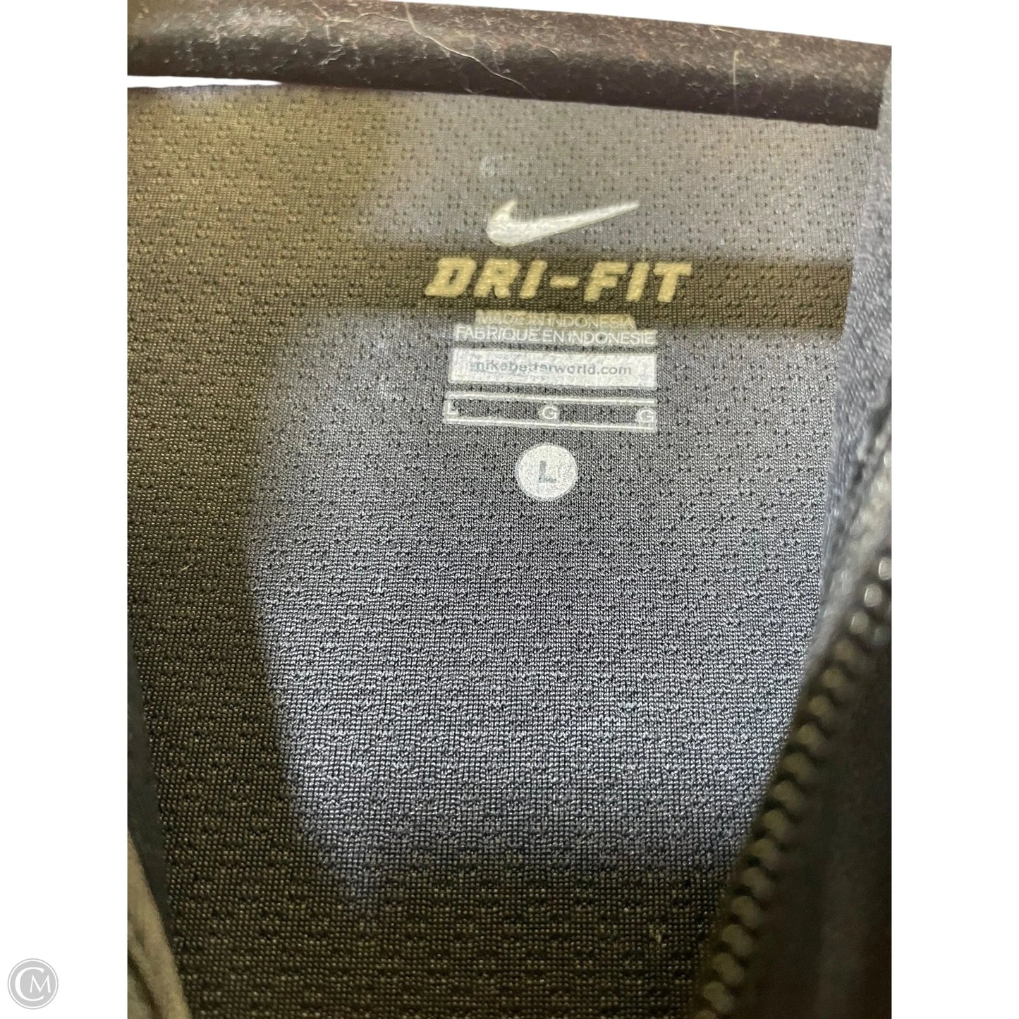 Athletic Jacket By Nike In Black & Pink, Size: L