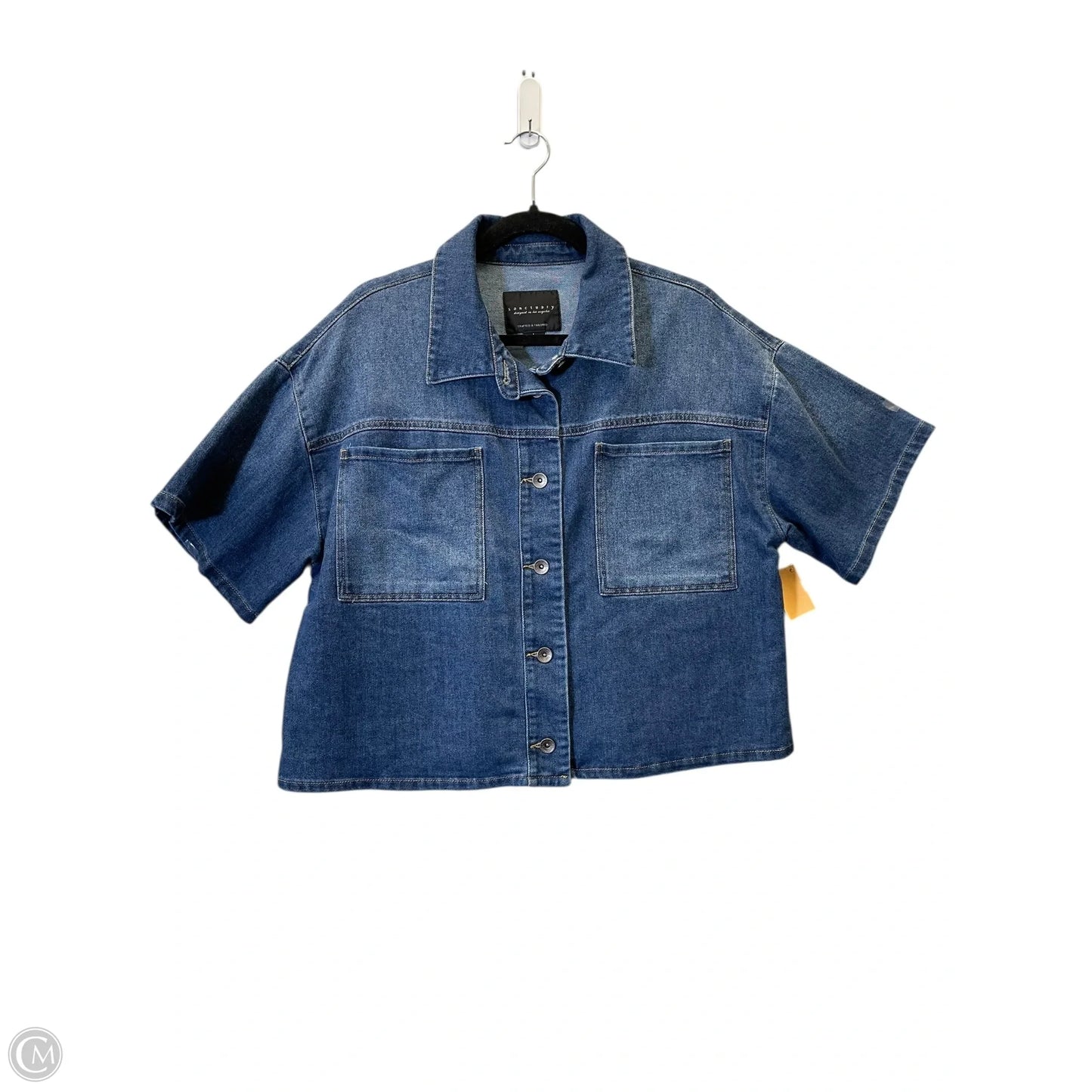 Top Short Sleeve By Sanctuary In Blue Denim, Size: L