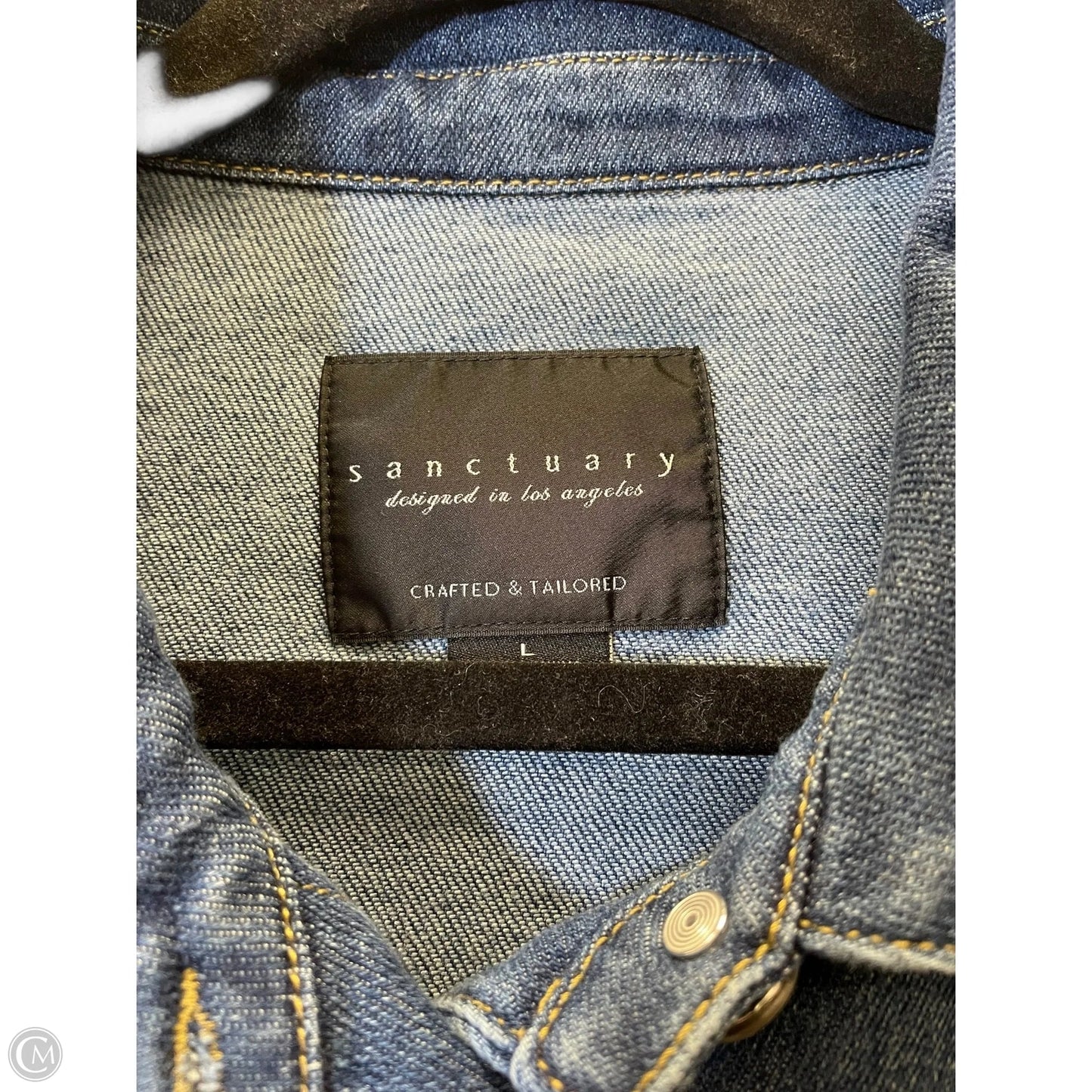 Top Short Sleeve By Sanctuary In Blue Denim, Size: L