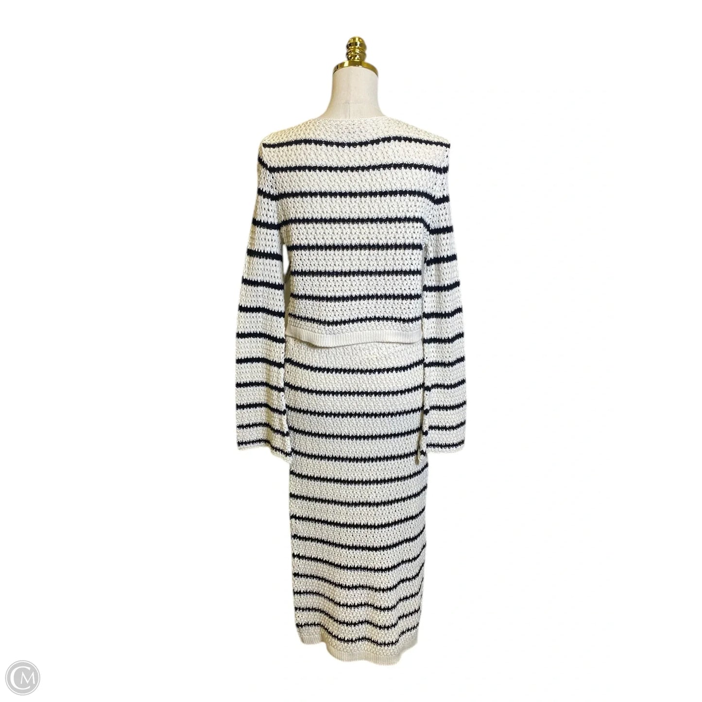 Top 2pc Long Sleeve By Clothes Mentor In Black & White, Size: L