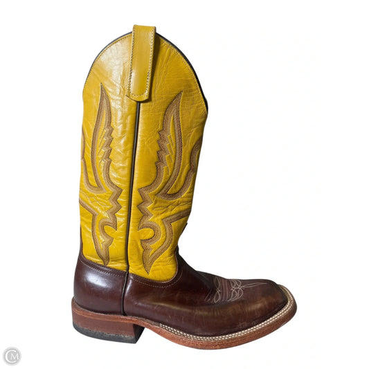 Boots Western By Anderson Bean Boot Company Co In Brown & Yellow, Size: 9